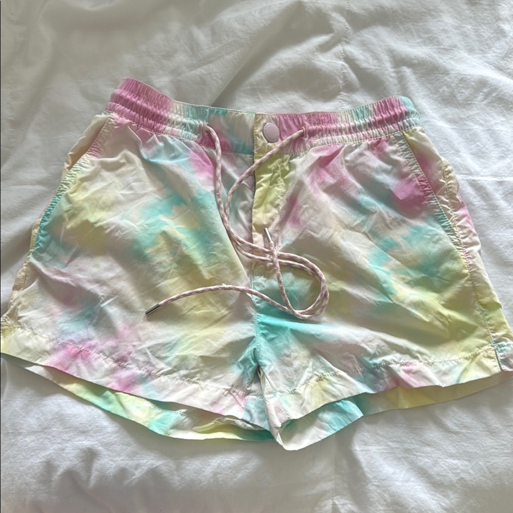 American Eagle tie-dye board shorts.